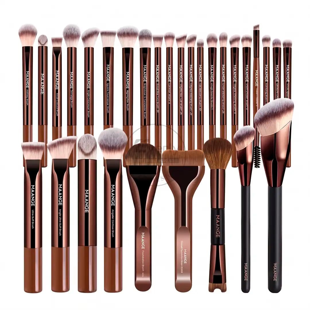 MAANGE Professional 30pcs Makeup Brush Set - Brown