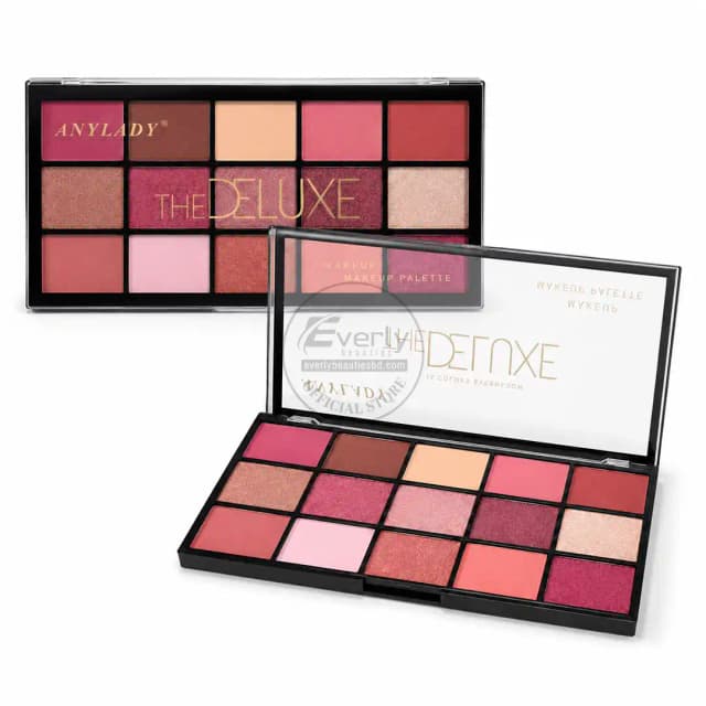 ANYLADY The Deluxe 15 Colors Eyeshadow Palette – Matte, Shimmer & Glitter