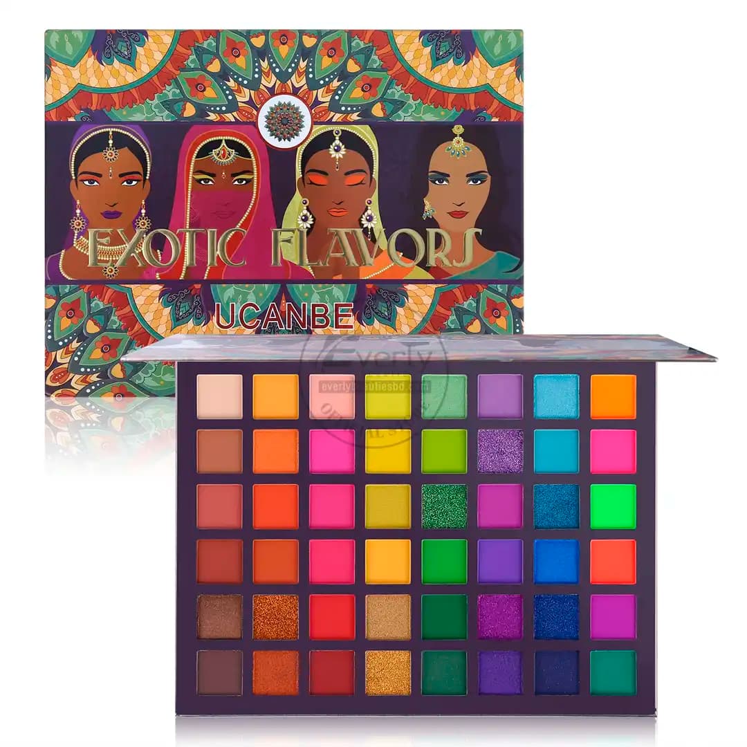 UCANBE Exotic Flavors 48 Colors Eyeshadow Palette - Matte, Shimmer, Satin, Glitter & Neon Shades