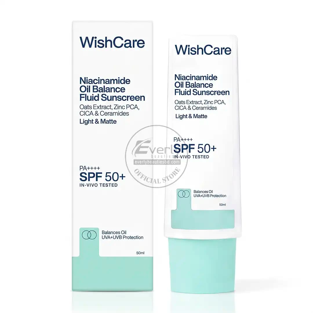 WishCare Niacinamide Oil Balance Fluid Sunscreen SPF 50 PA++++ - 50gm