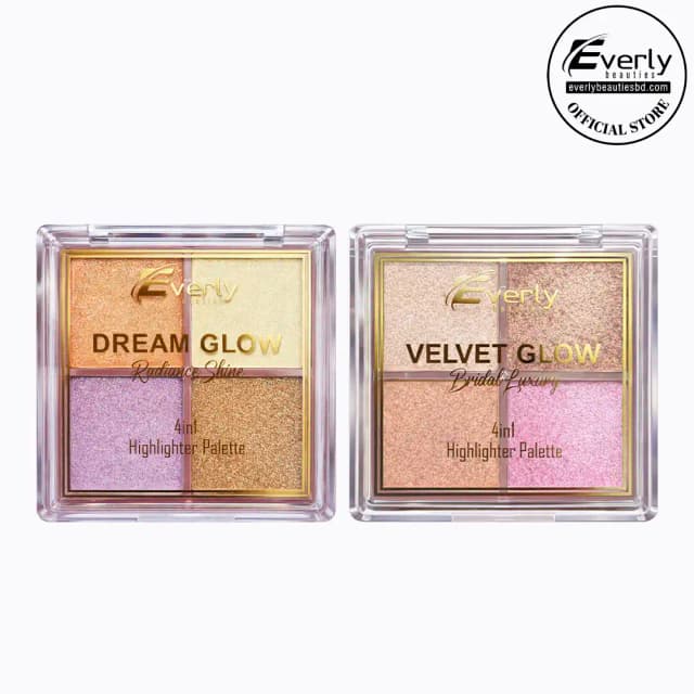 Everly Beauties 4in1 Highlighter Palette – Radiant Glow Face & Body Highlighter