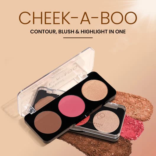 Swiss Beauty CHEEK-A-BOO 3-in-1 Face Palette BLUSHER|CONTOUR|HIGHLIGHTER