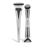 MAANGE 2Pcs Professional Makeup Brush Set – Foundation, Contour & Blending Brushes for Flawless Application | Premium Soft Synthetic Bristles, Dual-Ended Design