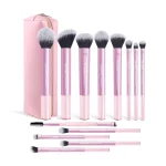 MAANGE 13PCS Makeup Brushes Professional Make Up Brushes Premium Synthetic Powder Concealers Brushes Travel Makeup Brush Set with Case (Pink)
