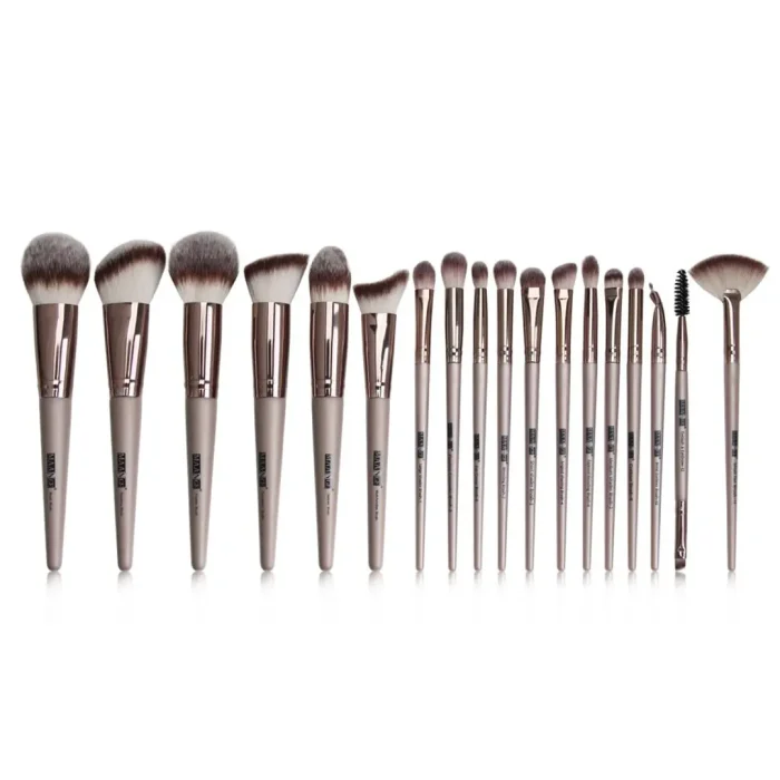 MAANGE 18Pcs Face & Eye Professional Makeup Brushes Set - Rose Gold - Image 1