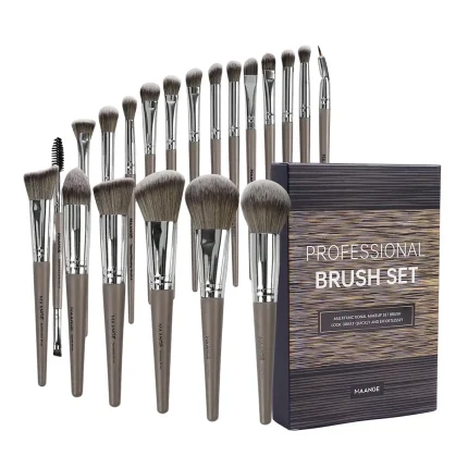 MAANGE Professional Makeup Brush Set – 20pcs Premium Synthetic Brushes for Foundation, Eyeshadow, Blush, Powder, Contour & Blending – Complete Kit with Gift Box