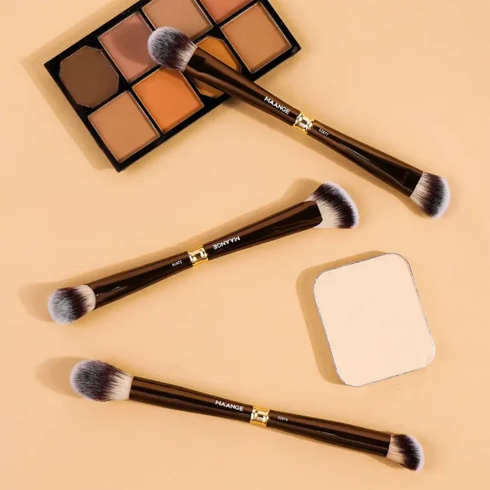 MAANGE 3Pcs Double-Ended Eyeshadow Brush Set – 6-in-1 Professional Eye Makeup Brushes | Blending, Shading, Smudging & Detailing | Soft Synthetic Bristles, Multifunction Eye Brush Kit - Image 2