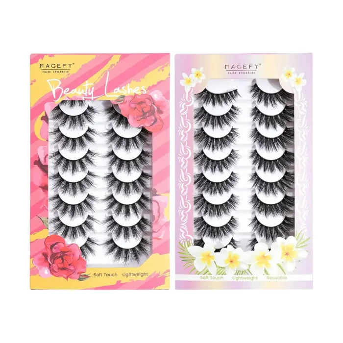 Magefy 8Pairs 3D False Eyelashes Set - Soft Touch, Lightweight & Reusable Lashes for Natural to Dramatic Eye Looks, Comfortable & Easy to Apply for All Occasions - Image 1