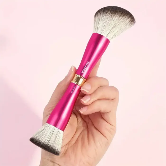 MAANGE Professional Double-Ended Makeup Brush – Foundation & Powder Brush (2-in-1, Premium Synthetic Bristles, Travel-Friendly) - Image 2