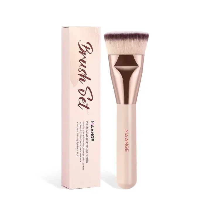 MAANGE Flat Top Foundation Brush – Professional Makeup Brush for Liquid, Cream & Powder, Kabuki Style with Soft Synthetic Bristles - Image 1