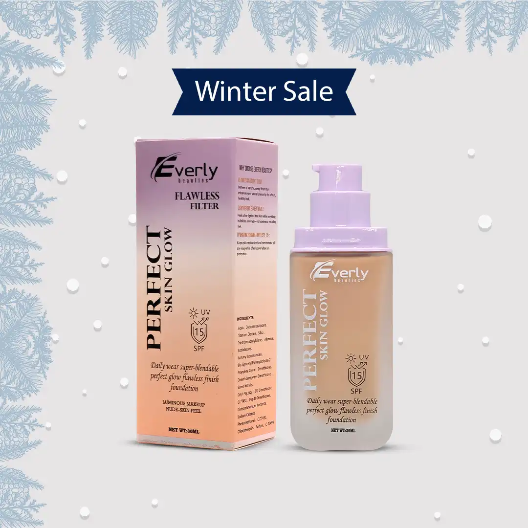 dewy foun Everly Beauties Perfect Skin Glow Foundation SPF 15 – Lightweight Dewy Finish, Hydrating & Long-Lasting Face Makeup, Natural Coverage for All Skin Types - Image 1