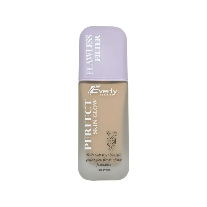 Everly Beauties Perfect Skin Glow Foundation SPF 15 – Lightweight Dewy Finish, Hydrating & Long-Lasting Face Makeup, Natural Coverage for All Skin Types - Image 1