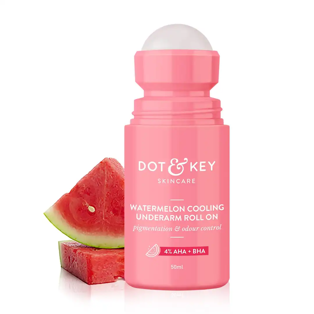 cooling underarm roll on Dot & Key Watermelon Cooling Underarm Roll On | 4% AHA + BHA | Odour & Sweat Control | Fresh Aqua Fragrance – 50ml - Image 1