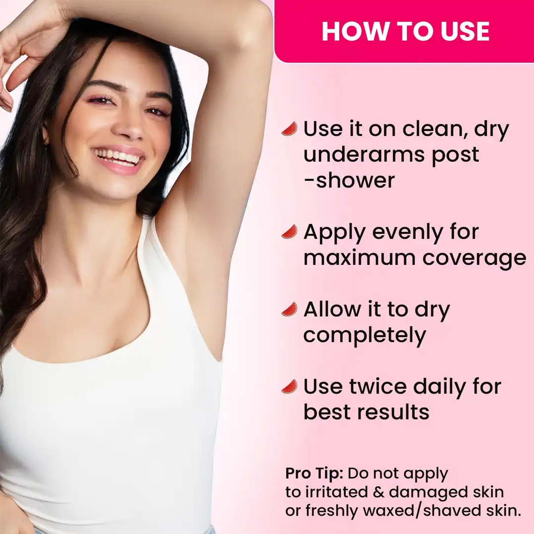 cooling underarm roll on3 Dot & Key Watermelon Cooling Underarm Roll On | 4% AHA + BHA | Odour & Sweat Control | Fresh Aqua Fragrance – 50ml - Image 2