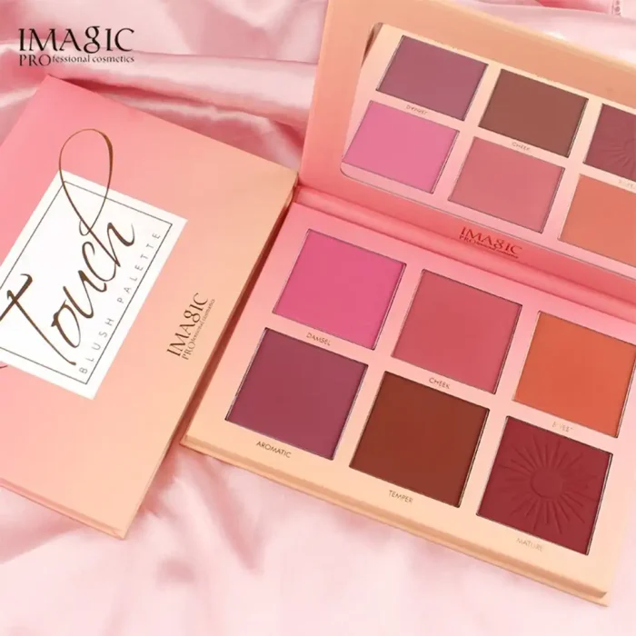 IMAGIC Touch Blush Palette | 6 Highly Pigmented Shades | Long-Lasting, Blendable & Matte Finish – All Skin Types - Image 3
