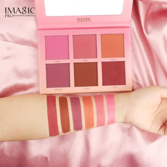IMAGIC Touch Blush Palette | 6 Highly Pigmented Shades | Long-Lasting, Blendable & Matte Finish – All Skin Types - Image 2