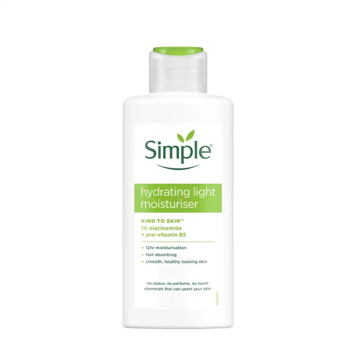 Simple Kind to Skin Hydrating Light Moisturiser | Vitamin E & B5 | Lightweight, Non-Greasy Hydration for All Skin Types – 125ml - Image 1