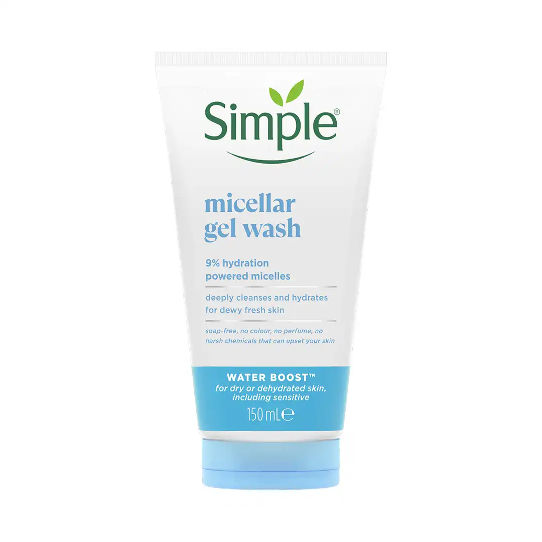 micellar gel wash Simple Water Boost Micellar Facial Gel Wash | Hydrating, Soap-Free Cleanser | For Dry & Dehydrated Skin – 150ml - Image 1
