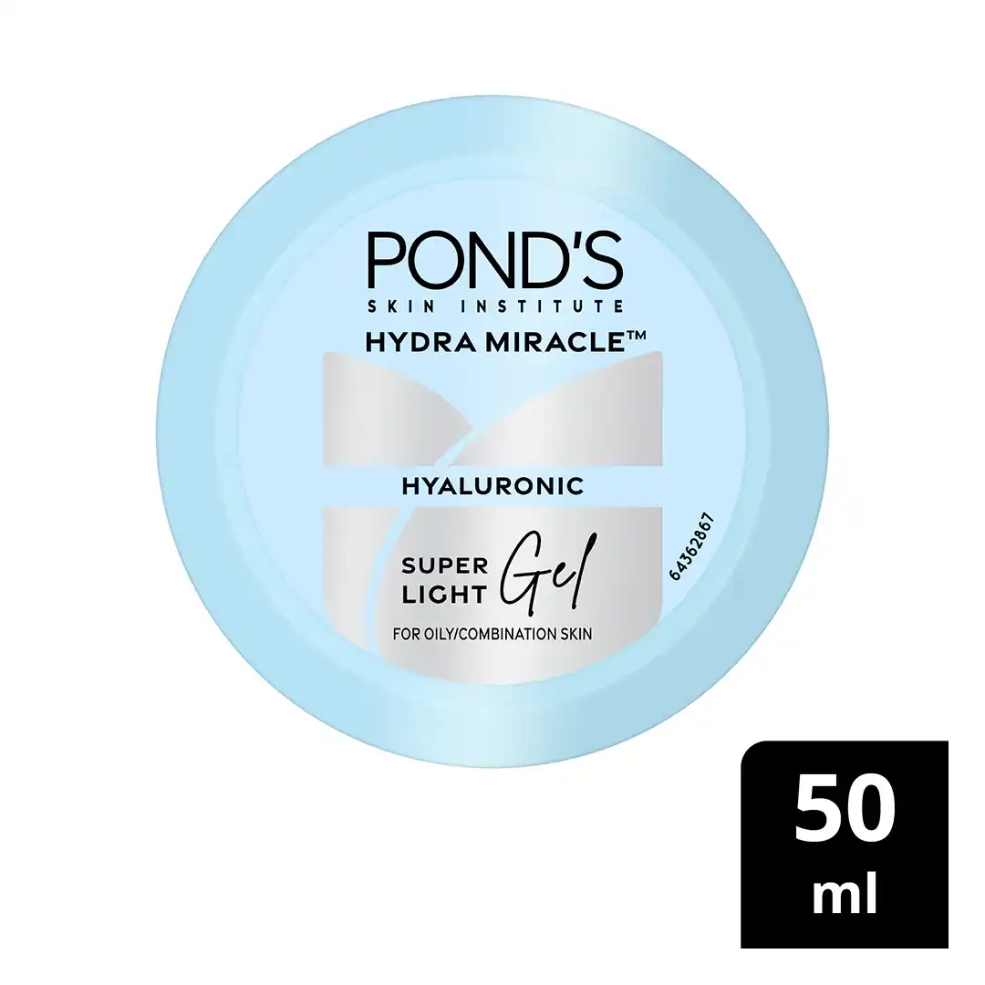 ponds 50ml1 Pond’s Super Light Gel Oil-Free Moisturiser | With Hyaluronic Acid & Vitamin E | Non-Sticky Hydration for All Skin Types – 50ml - Image 1