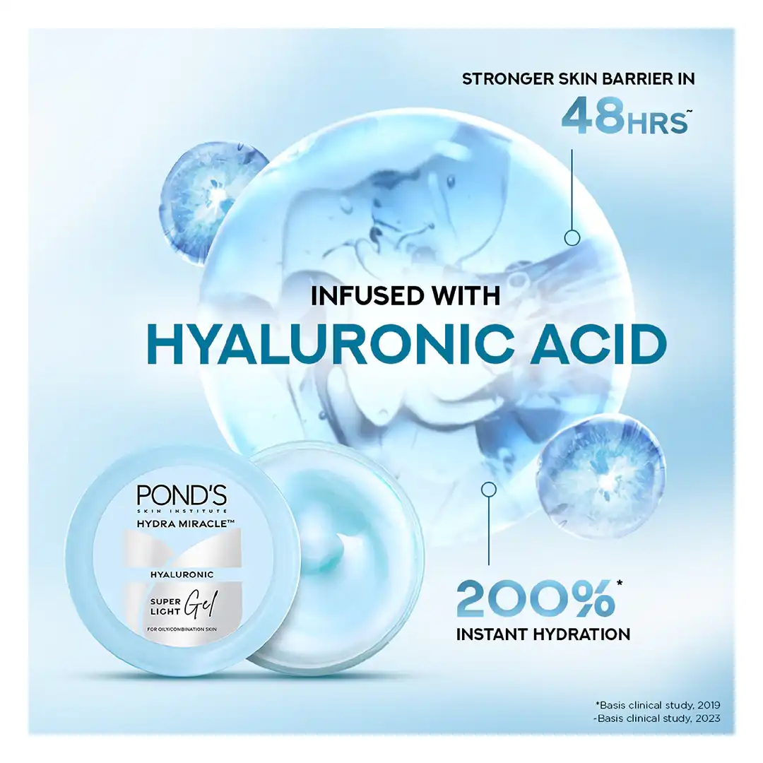 ponds 50ml2 Pond’s Super Light Gel Oil-Free Moisturiser | With Hyaluronic Acid & Vitamin E | Non-Sticky Hydration for All Skin Types – 50ml - Image 4