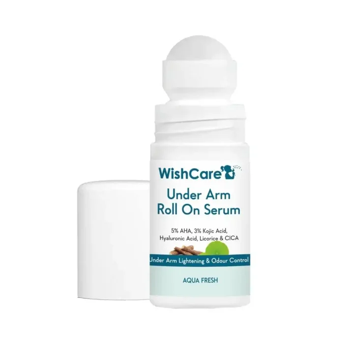 WishCare Underarm Roll On Serum | 5% AHA + 3% Kojic Acid | Brightening & Odour Control | Alcohol-Free – 50ml - Image 1